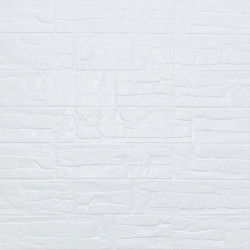 Самоклеюча декоративна 3D панель Камінь біла рвана цегла 700х770х5мм (155) SW-00000484