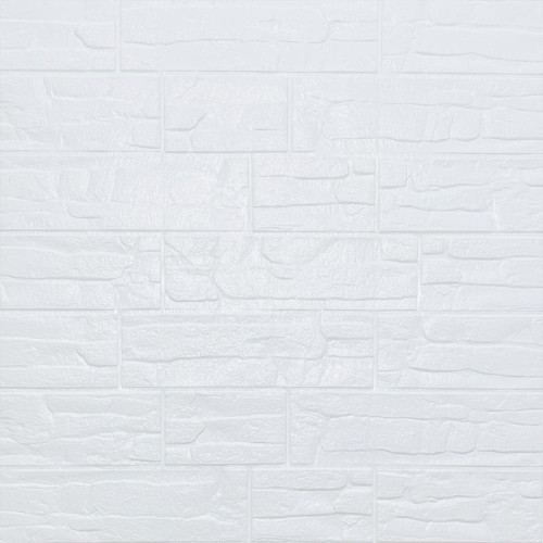Самоклеюча декоративна 3D панель Камінь біла рвана цегла 700х770х5мм (155) SW-00000484