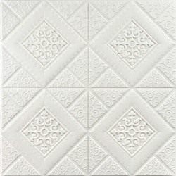 Самоклеюча декоративна настінно-стельова 3D панель вензеля в ромбі 700х700х5мм (374) SW-00000881