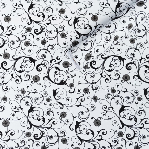 Самоклеюча плівка 0,45х10м х 0,07мм Білі вензелі (10175) SW-00000828