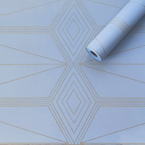 Самоклеюча плівка 0,45х10м х 0,07мм Блакитна із золотом SW-00001218