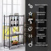 Стелаж мобільний чотириярусний універсальний розкладний з нержавіючої сталі 126х72х34см Чорний SW-00002098