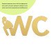 Дзеркальний декор акриловий самоклеючий WC золото, 3шт (D) SW-00002525